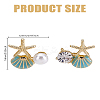 Rhinestone & Plastic Pearl Asymmetrical Earrings EJEW-LP0003-96A-2
