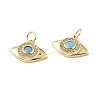 Brass Micro Pave Clear Cubic Zirconia Pendants KK-E068-VF352-3