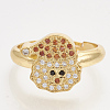 Brass Cubic Zirconia Pendants & Stud Earrings & Adjustable Rings Jewelry Sets SJEW-S043-04-2