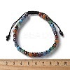 Natural & Synthetic Gemstone and Synthetic Hematite Adjustable Braided Bead Bracelets BJEW-H626-01-04-5