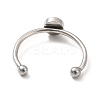 Non-Tarnish 304 Stainless Steel Cuff Ring Findings X-STAS-E044-04P-2