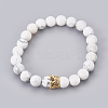 Natural Howlite Beads Stretch Bracelets BJEW-JB03915-01-1