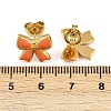 304 Stainless Steel Enamel Bowknot Stud Earrings EJEW-K268-17G-5