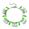 Brass Bar Link Chains Charm Bracelets BJEW-JB11524-01-2
