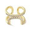 Rack Plating Brass Micro Pave Cubic Zirconia Cuff Rings RJEW-D025-10G-2