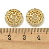 Rack Plating Brass Micro Pave Clear Cubic Zirconia Bead Caps KK-K386-12G-3