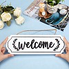 CREATCABIN Welcome Sign Natural Wood Door Hanging Decoration for Front Door Decoration HJEW-CN0001-01B-3