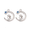 Moon with Rabbit Brass Enamel Pendants KK-G435-08P-2