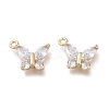 Brass Micro Clear Cubic Zirconia Pendants ZIRC-H101-04G-1