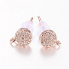 Brass Micro Pave Cubic Zirconia Stud Earring Findings ZIRC-E132-11B-RG-1