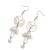 Celestial Brass & 304 Stainless Steel Dangle Drop Earrings for Women EJEW-JE07346-02-4