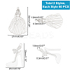 100Pcs 2 Style 201 Stainless Steel Stilettos Filigree Pendants STAS-DC0007-96-5