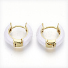 Brass Huggie Hoop Earrings EJEW-S209-01F-2