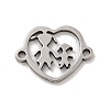 Mother's Day 201 Stainless Steel Hollow Connector Charms STAS-S146-02P-1