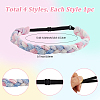 4Pcs 4 Colors Polyester with Spandex Cloth Headbands AJEW-SP0003-14-2