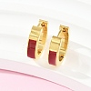 304 Stainless Steel Enamel Hoop Earrings EJEW-K268-19G-03-2