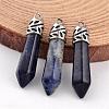 Bullet Natural Sodalite Pointed Pendants G-E332-C18-1