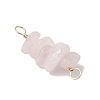 10Pcs 5 Styles Constellation Natural Citrine & Gold Rutilated Quartz & Tiger Eye & Citrine & White Moonstone Copper Wire Wrapped Chip Beaded Connector Charms PALLOY-JF02905-07-5