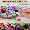 80Pcs Round Silicone Focal Beads SIL-SZ0001-24-03-3