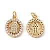 Brass Micro Pave Clear Cubic Zirconia Pendants KK-G439-38G-1