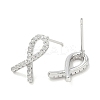 Rack Plating Brass Micro Pave Clear Cubic Zirconia Stud Earrings for Women EJEW-M260-15P-2