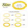 6Pcs 6 Styles 8mm Glass Round Beaded Stretch Bracelet Sets BJEW-TAC0020-4