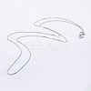 Anti-Tarnish Rhodium Plated 925 Sterling Silver Box Chain Necklaces STER-F039-45cm-03P-1