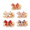 Golden Brass Micro Pave Cubic Zirconia Box Clasps KK-B100-038G-1