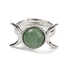 Natural Green Aventurine Adjustable Rings RJEW-K271-01P-12-2