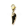 Feather 304 Stainless Steel Polymer Clay Rhinestone Pendant Decorations STAS-R153-50G-1