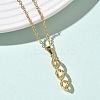 Brass Micro Pave Clear Cubic Zirconia Twist Pendant 304 Stainless Steel Chain Necklaces for Women NJEW-D341-08G-2