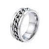 201 Stainless Steel Curb Chain Finger Ring for Women RJEW-N043-30P-1