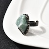 Natural Green Aventurine Irregular Nugget Open Cuff Rings G-A278-03AB-06-1