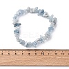 Natural Aquamarine Chip Beaded Stretch Bracelets for Women Men X-BJEW-K277-01-5