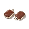 Natural Red Jasper Faceted Pendants G-Q169-06G-04-2