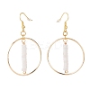 Natural White Jade Beads Dangle Earrings for Women EJEW-JE04710-01-3