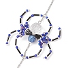 Spider Glass Beaded Hanging Ornaments HJEW-TA00172-03-4