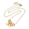 Ion Plating(IP) 304 Stainless Steel Cable Chain Bowknot Pendant Necklaces NJEW-Z041-03G-01-2