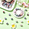 64Pcs 8 Colors Printed Round Silicone Focal Beads SIL-SC0002-88-5