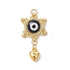 Glass Seed Beaded Eye Pendants PALLOY-MZ00634-1
