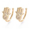 Brass Micro Pave Clear Cubic Zirconia Cuff Earrings EJEW-T047-72G-1