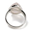 Natural Rose Quartz Teardrop Adjustable Rings RJEW-K371-08S-14-4