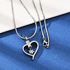 304 Stainless Steel Heart with Paw Print Pendant Pet Urn Ashes Necklaces LS-NJEW-S455-04P-2