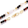 Natural Pearl & Agate & Crystal Round Beaded Necklaces NJEW-N056-01G-5