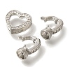Brass Micro Pave Clear Cubic Zirconia Fold Over Clasps KK-K389-004P-2