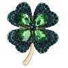 Cubic Zirconia Clover Brooch Pin JBR105A-1