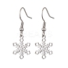 Non-Tarnish Hollow Christmas Snowflake 201 Stainless Steel Dangle Earrings for Women EJEW-JE05875-S-1