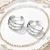 304 Stainless Steel Triple C-Shaped Stud Earrings for Women EJEW-C096-68P-02-4