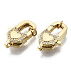 Brass Micro Pave Clear Cubic Zirconia Lobster Claw Clasps ZIRC-S066-038-NF-2