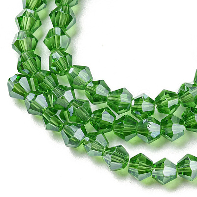Transparent Electroplate Glass Beads Strands GLAA-F029-3mm-C03-1